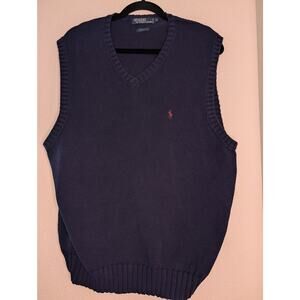VTG Polo Ralph Lauren 90s 100% Cotton Vest Men’s XL Blue Prep